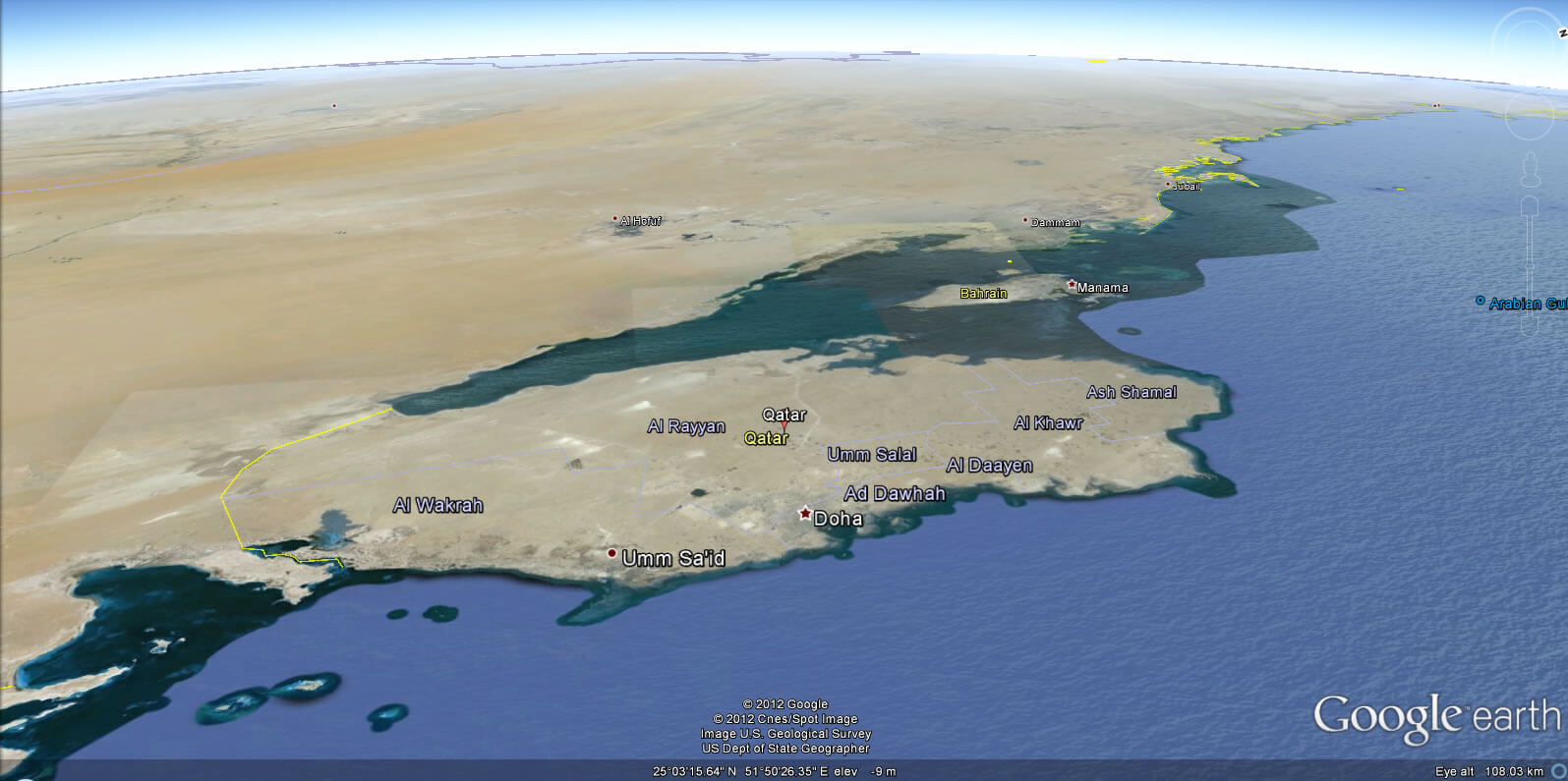 Qatar Earth Map